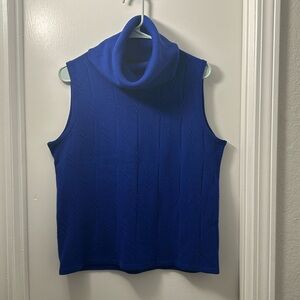 Royal Blue Sleeveless Turtleneck